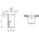 GESIPA Mikromutter Rundschaft offen M 6x15.5 Stahl verzinkt