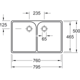 VILLEROY & BOCH Sp�lstein, 800 x 500 x 220 mm, wei�-alpin