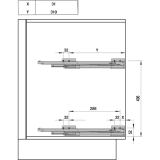 VAUTH-SAGEL Etagenauszug/Handtuchhalter, 83 x 80 x 470 mm, silber RAL 9006
