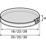 QuickClick Basisteil zum Kleben  20 mm, Hhe 6 mm, Kunststoff schwarz