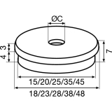 QuickClick Einsatz ULTRASOFT zum Eindrcken  30 mm, Kunststoff natur
