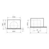 Roller-Mini BSR Bohrsenkrolle soft Radberstand 4 mm,  25 mm,Kunststoff schwarz