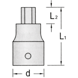GEDORE Schraubendreher-Einsatz IN20 DIN7422 1/4\"vierkant 4.0 mm sechskant