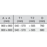 VAUTH-SAGEL RECORNER MAXX Eckschrank Drehbeschlag, KB 900 mm, Holz grau/RAL9006