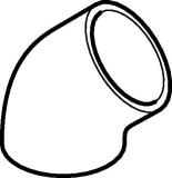 Geberit PE Bogen 45 Grad d 63mm 364045