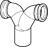 Geberit PE Doppelbogen f.Wandkl. 90 Grad