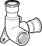 Geberit Mapress Edelstahl Deckenwinkel