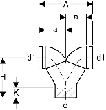Geberit PE Doppelbogen f.Wandkl. 90 Grad