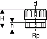 Geberit PE Stutzen 56mmx2' messing