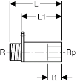 Geberit Mepla Anschluss gerade 1/2"