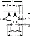 Geberit Mepla Kreuzungsfitting messing z