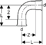Geberit Mapress C-Stahl Bogen 90 Grad