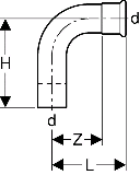 Geberit Mapress C-Stahl Bogen m.einseit.
