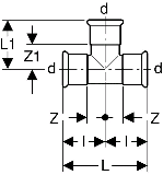 Geberit Mapress C-Stahl T-Stk.egal mit