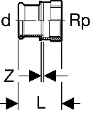 Geberit Mapress C-Stahl bergangsmuffe