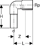 Geberit Mapress Edelst.bergang 90G m.IG