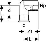 Geberit Mapress C-Stahl bergangsbogen