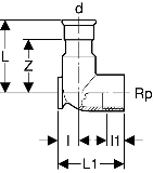 Geberit Mapress Kupfer Gas Anschlussw