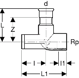 Geberit Mapress Edelstahl Deckenwinkel
