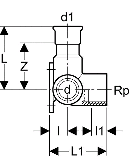 Geberit Mapress Edelstahl Deckenwinkel