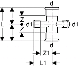 Geberit Mapress C-Stahl Kreuzstck mit