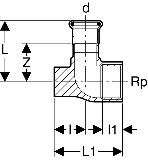 Geberit Mapress E-St. Gas Anschlusswink.