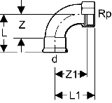 Geberit Mapress C-Stahl bergangsbogen