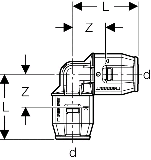 Geberit PushFit Winkel d 20mm