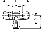 Geberit PushFit T-Stck d 25x16x25mm