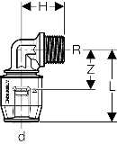 Geberit PushFit bergangsbogen 90 Grad