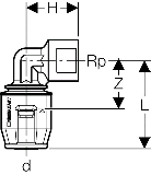 Geberit PushFit bergangsbogen 90 Grad