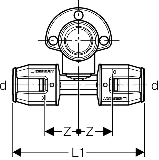 Geberit PushFit Anschluss T-Stck aus MS