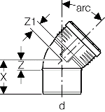 Geberit Bogen PP-MD 45G d32 390022