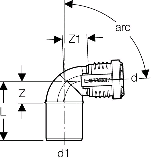 Geberit Bogen PP-MD 87.5G d50/d40