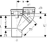 Geberit Parallelabzweig PP-MD d90/90