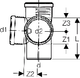 Geberit Eckabzweig PP-MD 87.5G