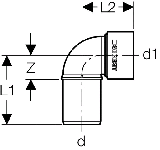 Geberit AnBogen PP-MD Siphon d50/58