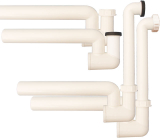 HL136N Kondensatsifon DN40 x 5/4' bzw. d 12-18mm m. WasserGV u.