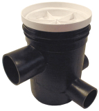 HL303K Bodenabl.topf DN50 m. 3 Eing�ngen DN40