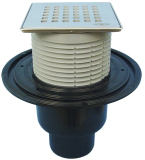 HL310N-3120 Bodenabl. DN50/75/110 senkr Klick-Klack, Quadra