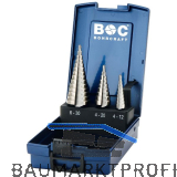 BOHRCRAFT Stufenbohrer-Satz Gr.1-3 HSS 2 Schneiden Bohrer � 4.0-30.0 mm