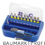 BOHRCRAFT Bit Satz Torx� mit Bithalter 10-teilig in Box farbliche Kennzeichnung