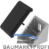 FATH Zinkwinkel 30 x 30 mm pulverbeschichtet alufarbig inkl. Abdeckkappe Nut 6