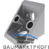 FATH Zinkwinkel I 40 x 40 mm pulverbeschichtet alufarbig inkl. Abdeckkappe Nut 8