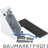 FATH Zinkwinkel I 40 x 80 mm pulverbeschichtet alufarbig inkl. Abdeckkappe Nut 8