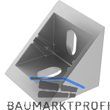 FATH Zinkwinkel 40 x 40 mm pulverbeschichtet alufarbig flach Nut 8
