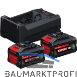 BOSCH Akku-Starterkit EXBA 18 Volt / 2 x 5,5 Ah Akku u Ladeger�t GAL12V/18V-80