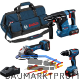 BOSCH Akku-Set GSB + GBH + GWS + Werkzeugset 18 Volt / 3 St�ck 5Ah