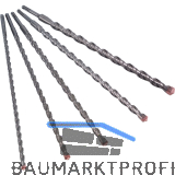 ALPEN HM-Hammerbohrer-Satz SDS-Plus 4-fach Stufenprofil 550/600 mm 5-teilig