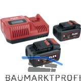 FLEX Akku-Starterset 55 R 18 Volt / 2x 5,0 Ah Akkus und Ladeger�t